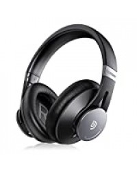 Bomaker Casque Bluetooth sans Fil à Réduction de Bruit Active, Ecouteur ANC BL 5.0 Stéréo HI-FI avec Microphone Intégré CVC 8.0, Earpad Protéique et Etui de Transport, Compatible Téléphone Tablette PC