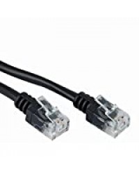 Câble ADSL très haut débit pour modem RJ11 vers RJ11 noir - Poste téléphonique, réseau internet (disponible en 3 m, 5 m, 10 m, 15 m, 20 m) 3 m Noir