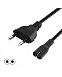 Cable d'alimentation Euro,Cshare C7 Figure 8,2 Pin 3,9 Ft/1,2M AC Power Cable Compatible avec Surface Pro Sony Samsung Philips Toshiba LG TV Xbox(Noir)