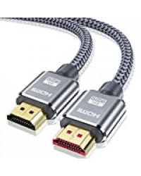 Câble HDMI 4K 10m- Snowkids Câble HDMI 2.0 Haute Vitesse par Ethernet en Nylon Tressé Supporte 3D/ Retour Audio - Cordon HDMI pour Lecteur Blu-Ray/ PS3/ PS4/ TV 4K Ultra HD/Ecran