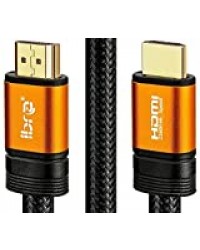 Câble HDMI 4K 1m - HDMI 2.0b 4K@60Hz Haute Vitesse par Ethernet en Nylon Tressé Supporte 3D/Retour Audio - IBRA Orange