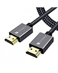 Câble HDMI 4K, iVANKY Câble HDMI 2m, 4K@60Hz 2K@144Hz 1080P, HDMI Plaqué Or en Nylon Tressé, Supporte HDR/Ethernet/3D/Retour Audio/Netflix，Prise HDMI 4K 2m pour Lecteur Blu-Ray/Xbox/PS3/PS4/TVHD