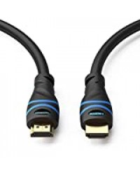 Câble HDMI Haute Vitesse de Base BlueRigger - 2 m (6.6 Pieds) - Prise en Charge de 4K, Ultra HD, 3D, 1080 po, Ethernet et Retour Audio (dernière Norme)