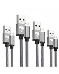 Câble Micro USB Câble de Chargeur Yosou [Pack de 4/0,5 m + 1 m + 1,5 m + 2 m] Câble USB de Charge Rapide tressé en Nylon Compatible avec Samsung, Huawei, Sony, Smartphone Android, PS4 et Plus