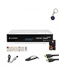 Cahors Récepteur Satellite HD + Carte TNTSAT V6 + Câble HDMI + Câble 12V + Déport IR