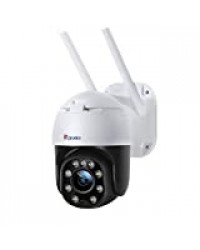 Caméra de Surveillance WiFi Extérieure PTZ Ctronics IP Caméra 1080P Détection de Mouvements Humaine Suivi Automatique 355° 90°Audio Bidirectionnel Etanche IP66 Vision Nocturne en Couleur