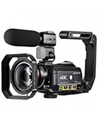 Caméscope 4K,Caméra Vidéo Caméra ORDRO AC3 Ultra HD 1080P 60FPS WiFi et Caméra de Vision Nocturne Infrarouge, Caméscope Caméra Numérique à écran Tactile de 3,1 Pouces avec Microphone