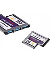 Carte Controleur Express Card 54mm (EXPRESSCARD 54) vers USB 3.0-3 Ports USB3.0 SUPERSPEED - CHIPSET FL1100 - Affleurante, Ports USB ne dépassent Pas du Niveau de la façade du PC !
