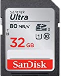 Carte Mémoire SDHC 32 Go SanDisk Ultra jusqu'à 80 Mo/s, Classe 10 FFP