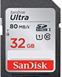 Carte Mémoire SDHC 32 Go SanDisk Ultra jusqu'à 80 Mo/s, Classe 10 FFP