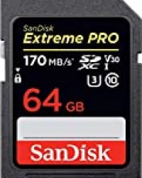 Carte mémoire SDXC SanDisk Extreme PRO 64 Go jusqu'à 170 Mo/s, Classe 10, U3, V30, 4K UHD