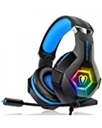 Casque Gaming PS4, Casque Gaming Xbox one Professionnel RGB 7 Couleurs Audio Stéréo Basse Anti-Bruit Réglable Micro Compatible PC Mac Laptop Nouvelle Version 2020