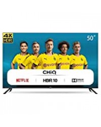 CHiQ U50H7L UHD 4K Smart TV, 50 Pouces(126cm), HDR10/hlg, WiFi, Bluetooth, Youtube, Netflix 5,1, Youtube Kids,3 HDMI,2 USB,Frameless