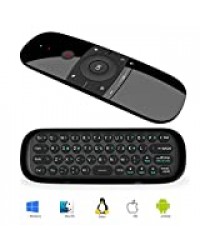 Clavier et Souris Télécommande, Télécommandes sans Fil avec Fonction Souris et Clavier pour Android TV Box, PC Portable, Smart TV, Ordinateur, Projecteur, HTPC, IPTV, Media Center