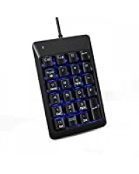 Clavier Numérique USB, Mini Clavier Numérique Mécanique avec Rétroéclairage Led Bleu 23 Touches pour PC / Ordinateur Portable