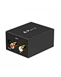 Convertisseur Analogique-Numérique, Portta Adaptateur Audio Analogique à Numérique ou Converter Audio RCA-Numérique - Prise de câble et mode RCA vers SPDIF / Toslink / Optique / Coaxial pour casques PS3 HDTV Xbox 360 HDTV Blue Ray Sky HD DVD Apple TV...