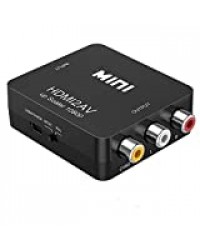 Convertisseur HDMI vers AV, Asbter HDMI vers RCA AV/CVSB L/R Vidéo 1080P HDMI2AV Prise en Charge NTSC PAL Sortie HDMI vers AV Adaptateur de commutateur de détartreur