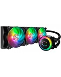 Cooler Master MasterLiquid ML360R RGB Refroidisseur liquide CPU, synchronisation d'éclairage ARGB, conception de pompe Premium et 3 ventilateurs MF120R ARGB