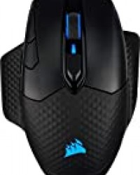 Corsair DARK CORE RGB PRO SE, souris gaming sans fil FPS/MOBA avec technologie SLIPSTREAM, noire, rétroéclairée RGB LED, 18 000 DPI, optique, certifiée charge sans fil Qi