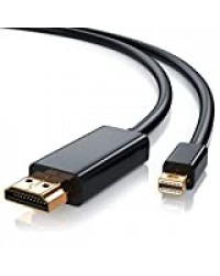 CSL - 5,0m Full HD Mini Displayport vers HDMI câble avec Audio - Full HD miniDP vers HDMI - certifié - Compatible avec Apple Mac, MacBook Pro, MacBook Air - Noir