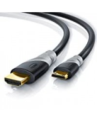 CSL - 5m câble Mini HDMI 1.4a 2.0 avec Prise en Charge Echt 3D et Ethernet - Adapté à Full HD Ultra HD HD Ready 3D - 1080 p 2160 p 4k