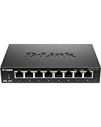 D-Link DGS-108 Switch 8 Ports Gigabit Metallique 10/100/1000mbps - Idéal Partage de Connexion et Mise en Réseau Small/Home Office