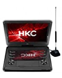 D12HBDT: 30 cm (12,5 Pouces) TV Portable et Lecteur DVD (HD Ready 1 366 x 768, Batterie intégrée, Fente pour Carte SD, Port USB, télécommande, câble de Chargement Voiture), Noir