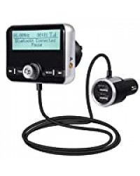 Dab + Bluetooth V4.2 + EDR Transmetteur FM Radio sans Fil Adaptateur Voiture Dab Kits Mains Libres pour Voiture Lecteur MP3 Adaptateur Radio 2.4In Double Affichage USB avec Antenne 3M et AUX