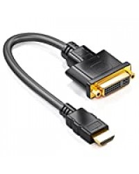 deleyCON Adaptateur HDMI vers DVI 24+5-1080p Full HD HDTV 1920x1080 pour écrans et Projecteurs TV PC - Noir