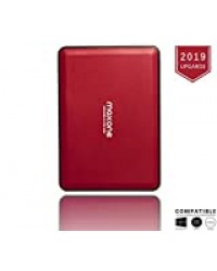 Disque Dur Externe Portable 160Go-2.5" USB3.0 HDD Stockage pour PC, Ordinateur de Bureau, MacBook, Chromebook, TV(Rouge)