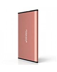 Disque dur Externe Portable - 2.5'' USB 3.0 Ultra Fin Tout-aluminium Stockage HDD pour PC, Mac, TV, Ordinateur de Bureau, Wii U, Windows(160Go, Rose pink)