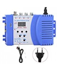 Dpofirs Modulateur numérique Convertisseur AV vers RF, modulateur Maison TM68 TV Link avec Affichage numérique de Canal, Niveau de Sortie Audio/vidéo réglable 100-240 V