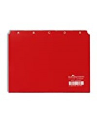 Durable 365003 Jeu de 25 Intercalaires Format A5 Paysage avec Divisions 5/5 - Onglets Imprimés A-Z - Polypro Coloris Rouge