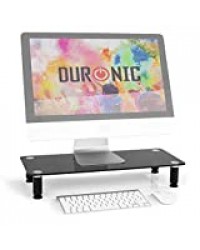 Duronic DM052-2 Réhausseur d'écran/Support en Verre pour écran d'ordinateur ou Ordinateur Portable ou écran TV (56 x 24 cm)