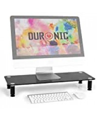 Duronic DM052-4 Réhausseur d'écran/Support en Verre pour écran d'ordinateur ou Ordinateur Portable ou écran TV (70 x 24 cm)