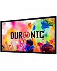 Duronic FFPS100 /169 Ecran de projection fixe de 100 pouces ou 254 cm – Ratio 16:9 – Monture en métal avec revêtement velours et toile extensible anti-pli – Installation murale idéale pour home cinéma