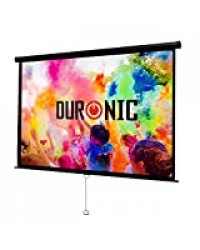 Duronic MPS100 /169 Ecran de Projection à déroulement Manuel 100 Pouces 16:9/221 x 125 cm - Fixation Mur ou Plafond - 4K Full HD 3D