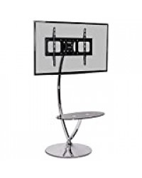 Duronic TVS3F1 Meuble TV Moderne au Style Contemporain en Verre avec Support d`écran - Convient à Tout Type d`écran Dont la Taille est de 30 à 50 Pouces / 76 cm à 127 cm