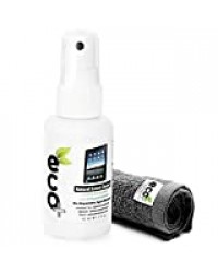 Ecomoist KIT De Nettoyage 50Ml + Serviette en microfibres extra fines 100% de fines herbes Aucun produit chimique, Pas d'acides, Nettoie toutes les poussières et les taches Sans substances alcoolisées Meilleur pour ordinateur portable iPhone iPad Inf...