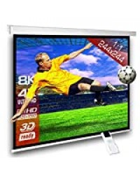 Écran de projection motorisé 244 x 244 cm SlenderLine Plus, Format 1:1 FULL-HD 3D 4K 8K, Écran de projection électrique pour vidéoprojecteur, Home Cinema, pour Mur ou Plafond, avec Télécommande