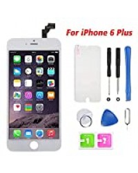 Ecran pour iPhone 6 Plus Vitre Tactile LCD Ecran Assemblé avec Kit D’Outils Complet De Réparation Blanc (5.5 Pouces)