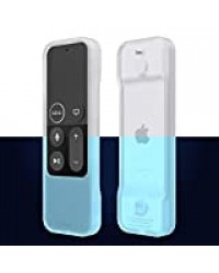 elago R1 Étui Intelli Case Cover Compatible avec Apple TV 4K 4ème et 5ème Génération Siri Remote [Aimant à L'Intérieur] [Sangle Incluse] - Bleu Phosphorescent