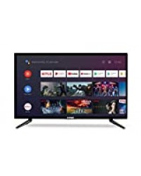 E:MAX 32 pouces Smart Android TV 9.0 80 cm (E320HXA, HD LED Téléviseur, TNT terrestre, Chromecast, Google Assistant, Google Play, Prime Video et Netflix) Wifi intégré