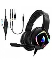 EMPIRE GAMING – Dark Rainbow G-HD10 Casque Gamer RGB - Multiplateforme - Son Stéréo Haute Définition - Micro Flexible, Omnidirectionnel - Compatible PS4, Xbox One, Smartphones Tablettes, PC et Mac.