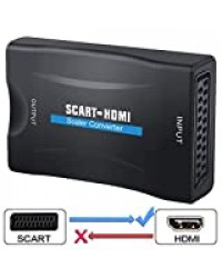 eSynic Convertisseur Scart vers HDMI Adaptateur Péritel vers HDMI Vidéo Audio Up Scaler Compatible avec HDMI 1080P pour Smartphone Box Décodeur STB PS3 PS4 SKY HDTV Lecteur DVD Blu-ray