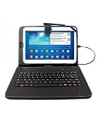 Etui aspect cuir noir + clavier intégré AZERTY (français) pour tablettes Samsung Galaxy Tab 3 P5200/P5210/ P5220, Note Edition 2014 (SM-P600) et Tab Pro 10,1" (SM-T520) + stylet tactile BONUS