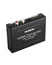 Extracteur HDMI Audio 4K x 2K, Musou Convertisseur HDMI vers HDMI Vidéo Extractor Audio SPDIF/Optique RCA(L/R) Stéréo 3D pour PS3 XBox HD DVD PS4 Sky HD Blu-ray Home Ciném