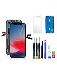 EXW Ecran pour iPhone X, Ensemble de Remplacement d’Assemblage numérique Tactile, avec Tous Les Outils de réparation + Protecteur + Colle étanche