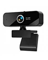 eztechny Webcam 1080P Full HD avec Microphone Stéréo, USB PC Caméra Web pour Zoom, Skype, Chat vidéo, conférence Compatible PC, Compatible avec Windows, Mac et Android
