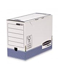 Fellowes 0027701 Boite d'Archives Banker Box System A4 Montage Automatique - Dos de 15cm Bleu (Lot de 10)